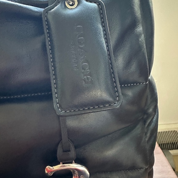 Coach Black Leather Restored Pillow Tote - Picture 2 of 16